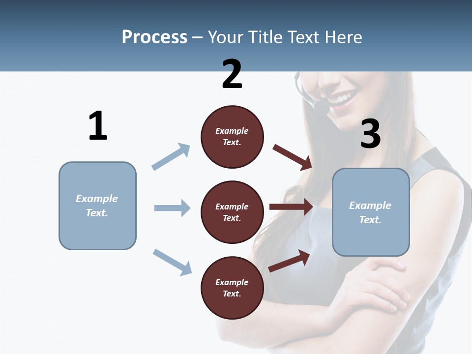 A Woman With A Headset Is Smiling PowerPoint Template