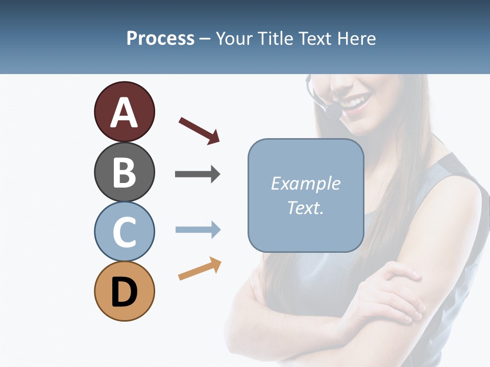 A Woman With A Headset Is Smiling PowerPoint Template