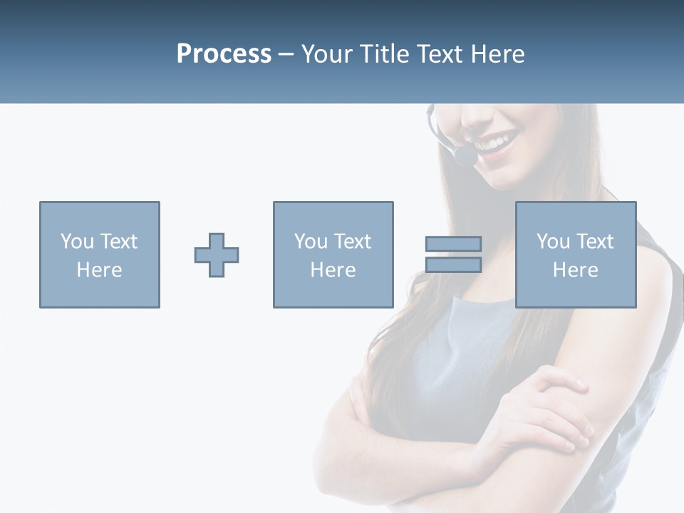 A Woman With A Headset Is Smiling PowerPoint Template
