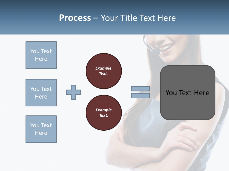 A Woman With A Headset Is Smiling PowerPoint Template