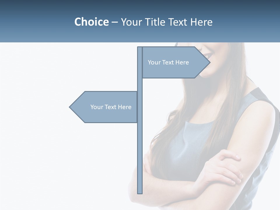 A Woman With A Headset Is Smiling PowerPoint Template