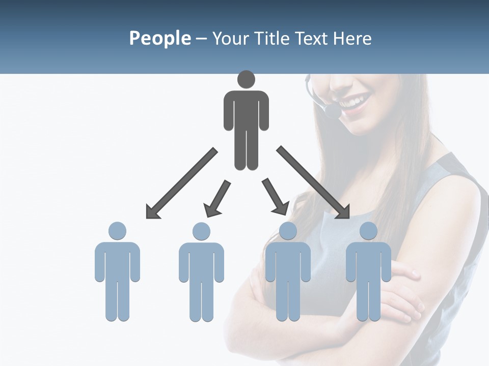 A Woman With A Headset Is Smiling PowerPoint Template