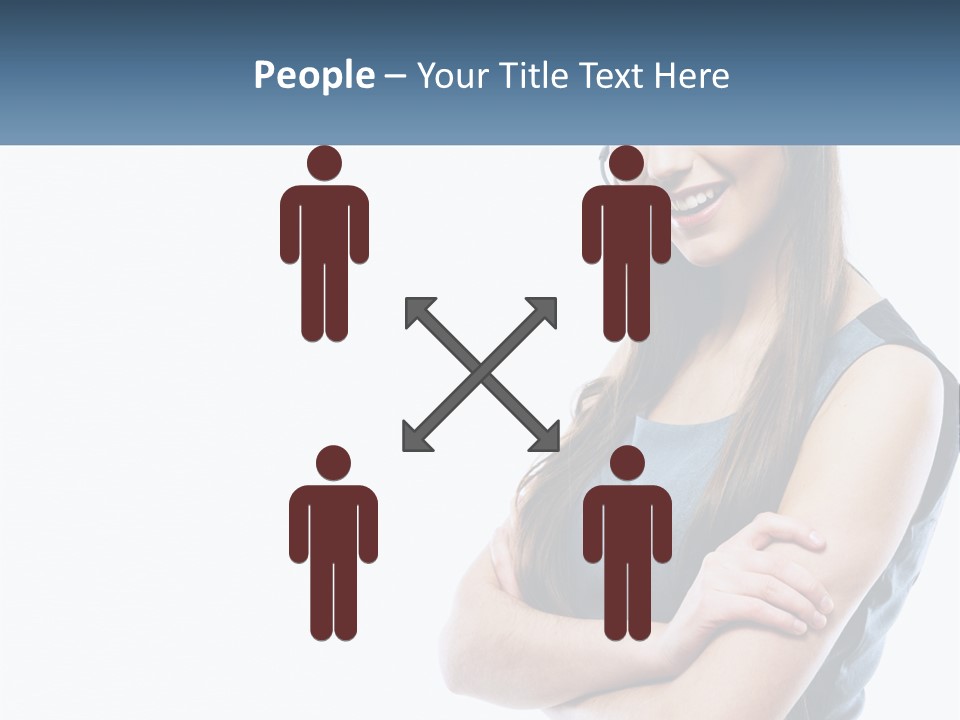 A Woman With A Headset Is Smiling PowerPoint Template
