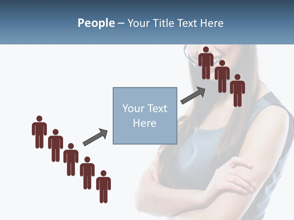 A Woman With A Headset Is Smiling PowerPoint Template