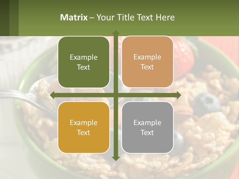 A Bowl Of Oatmeal With Blueberries, Almonds And Strawberries PowerPoint Template