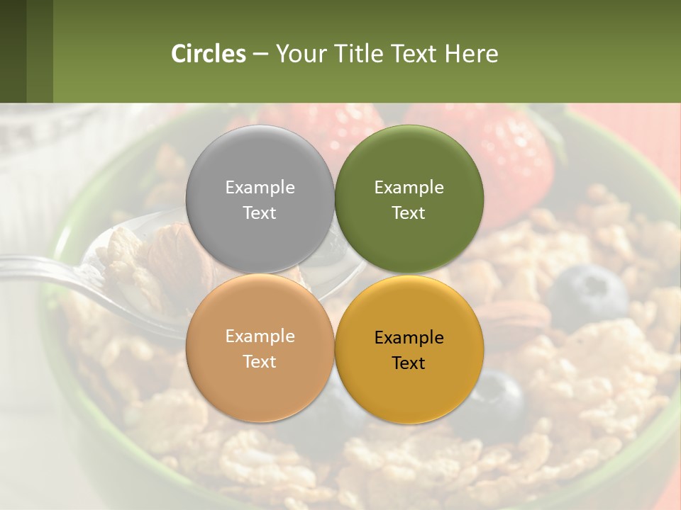 A Bowl Of Oatmeal With Blueberries, Almonds And Strawberries PowerPoint Template