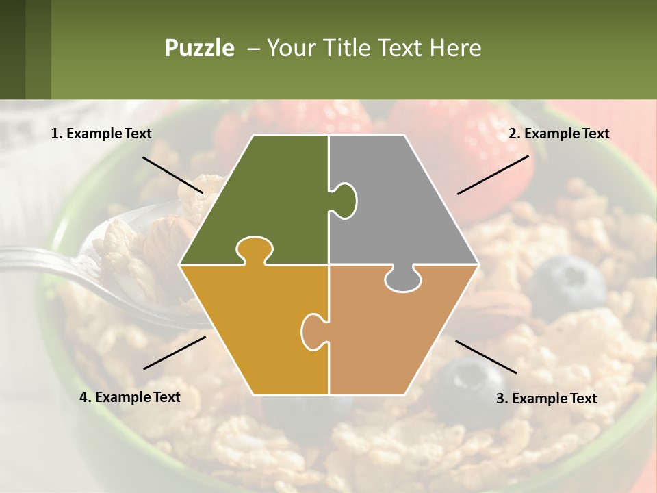 A Bowl Of Oatmeal With Blueberries, Almonds And Strawberries PowerPoint Template