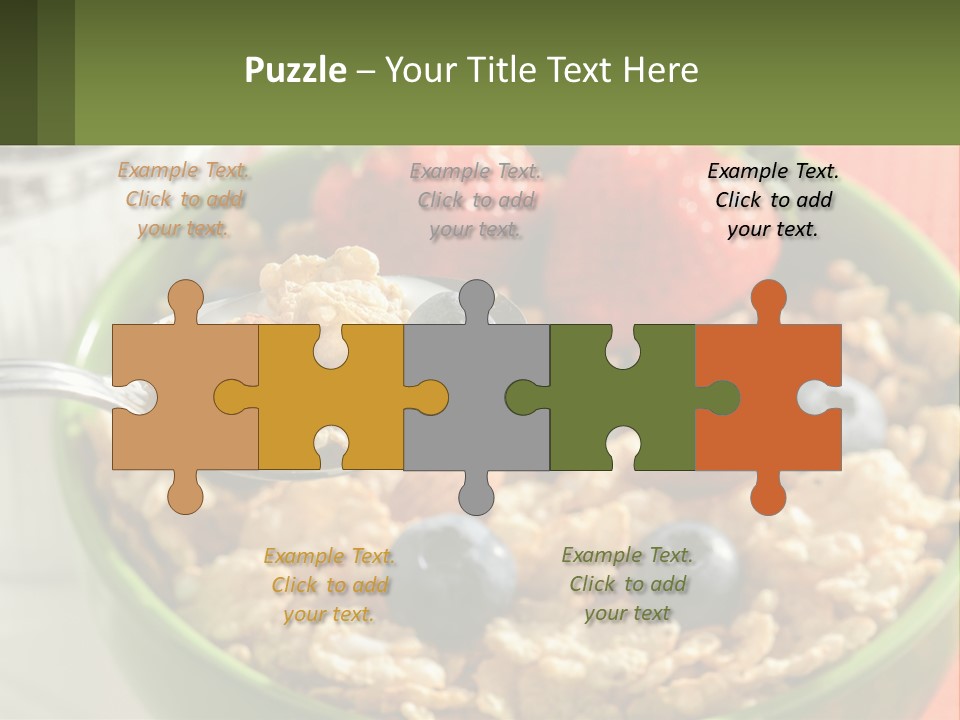 A Bowl Of Oatmeal With Blueberries, Almonds And Strawberries PowerPoint Template
