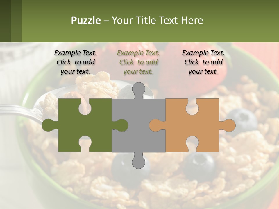 A Bowl Of Oatmeal With Blueberries, Almonds And Strawberries PowerPoint Template