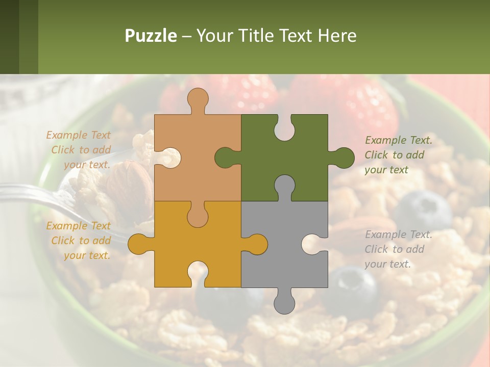 A Bowl Of Oatmeal With Blueberries, Almonds And Strawberries PowerPoint Template