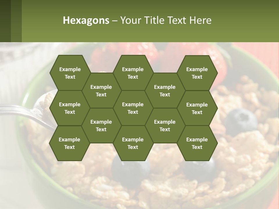 A Bowl Of Oatmeal With Blueberries, Almonds And Strawberries PowerPoint Template