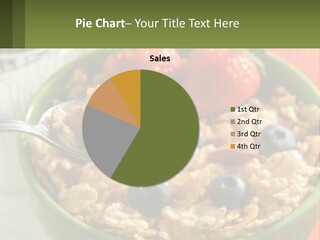 A Bowl Of Oatmeal With Blueberries, Almonds And Strawberries PowerPoint Template