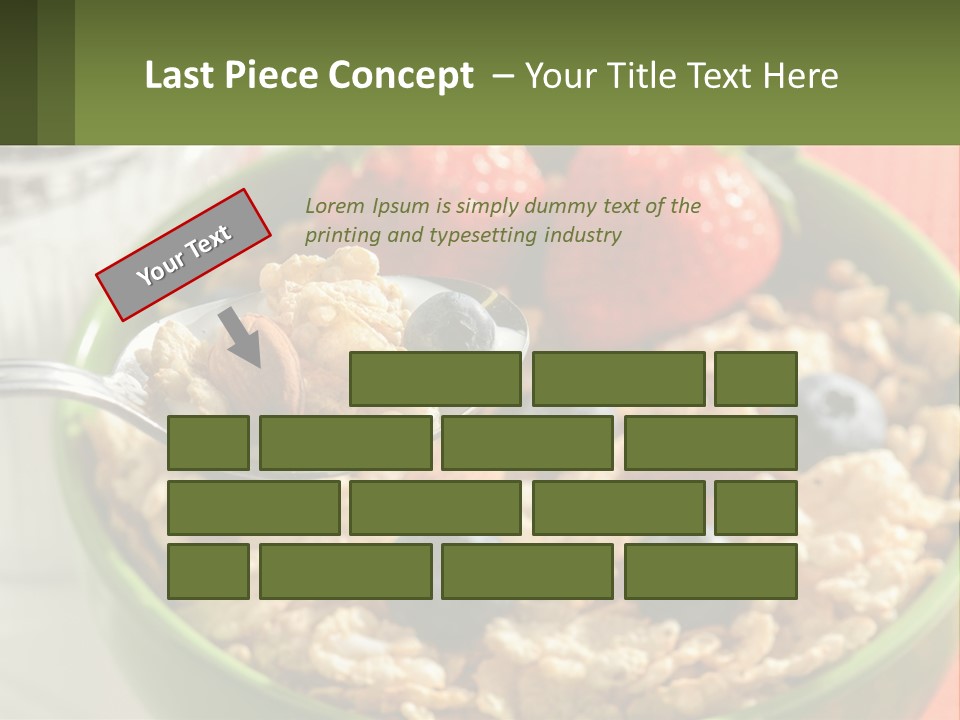 A Bowl Of Oatmeal With Blueberries, Almonds And Strawberries PowerPoint Template