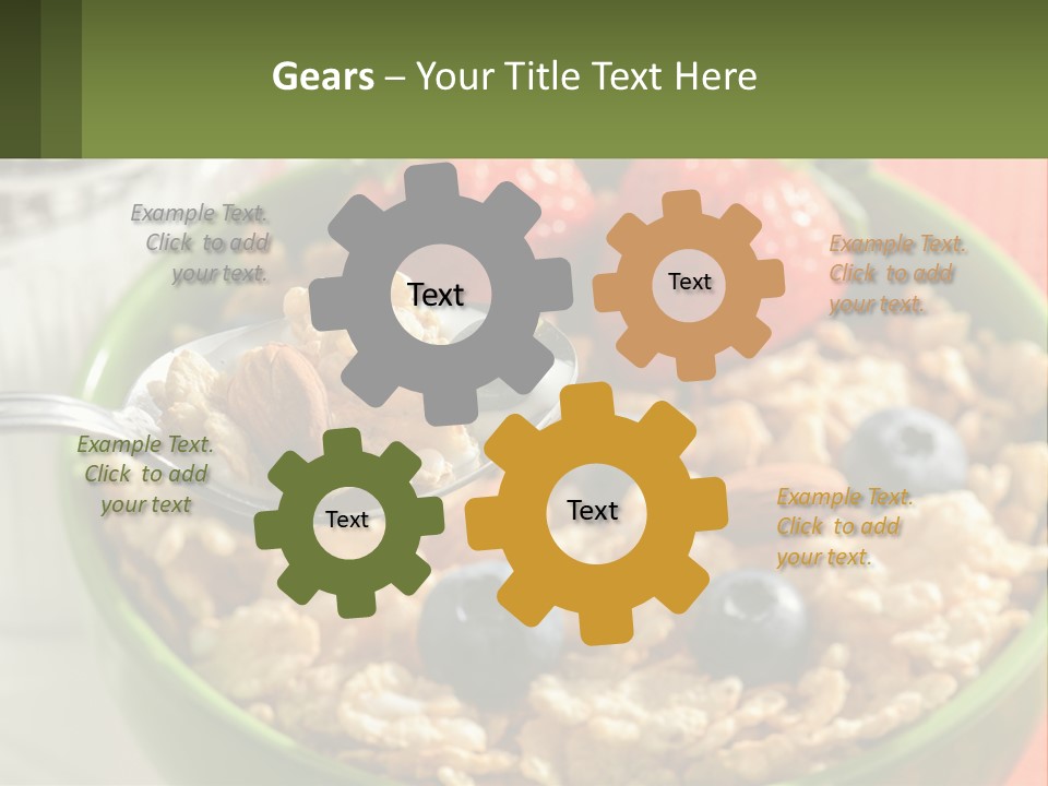 A Bowl Of Oatmeal With Blueberries, Almonds And Strawberries PowerPoint Template