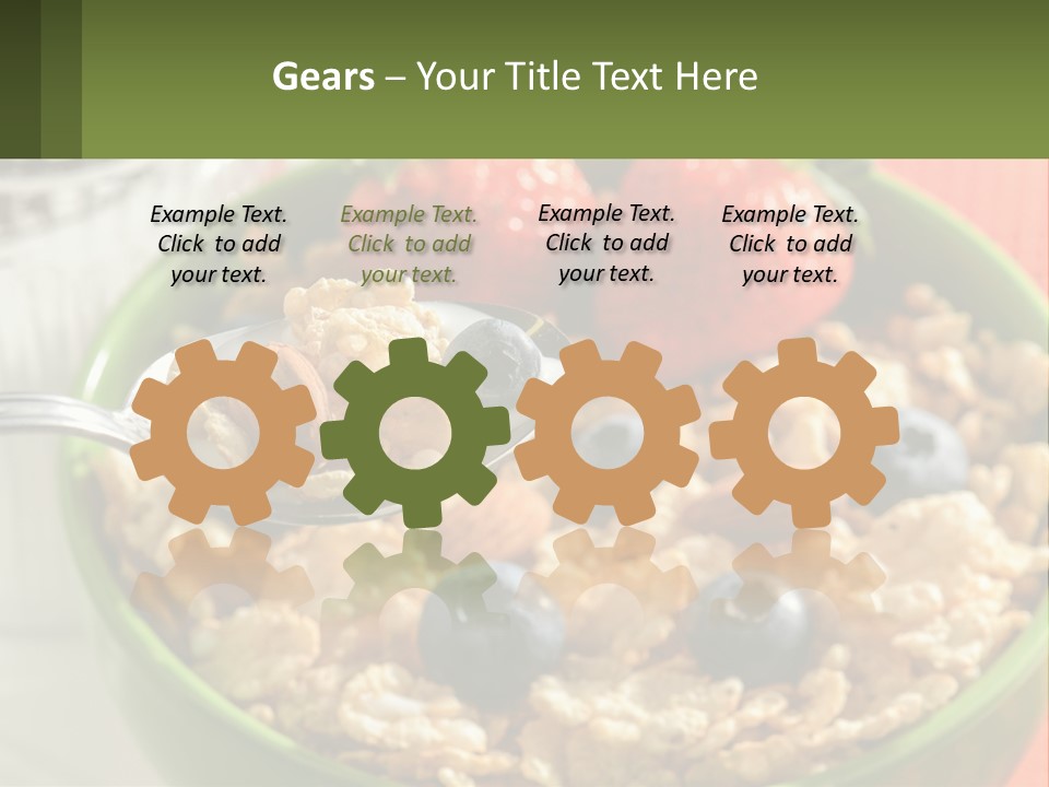 A Bowl Of Oatmeal With Blueberries, Almonds And Strawberries PowerPoint Template