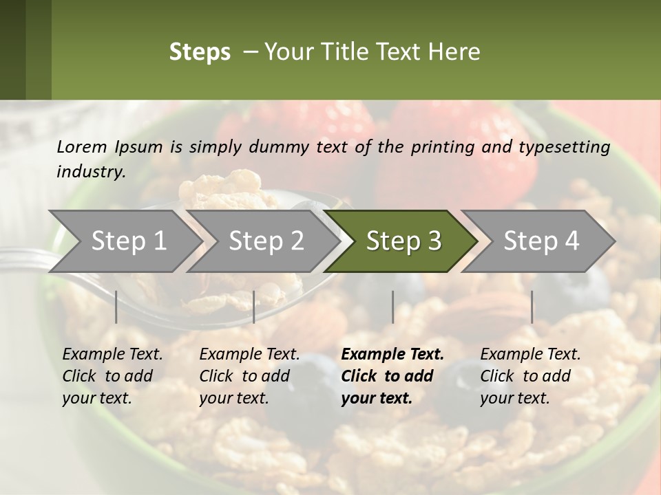 A Bowl Of Oatmeal With Blueberries, Almonds And Strawberries PowerPoint Template