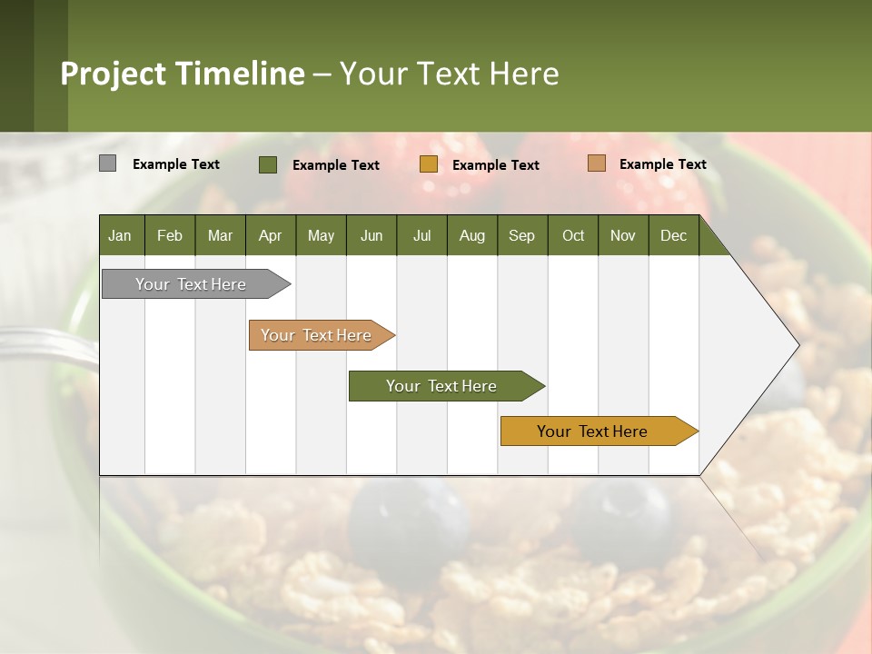 A Bowl Of Oatmeal With Blueberries, Almonds And Strawberries PowerPoint Template