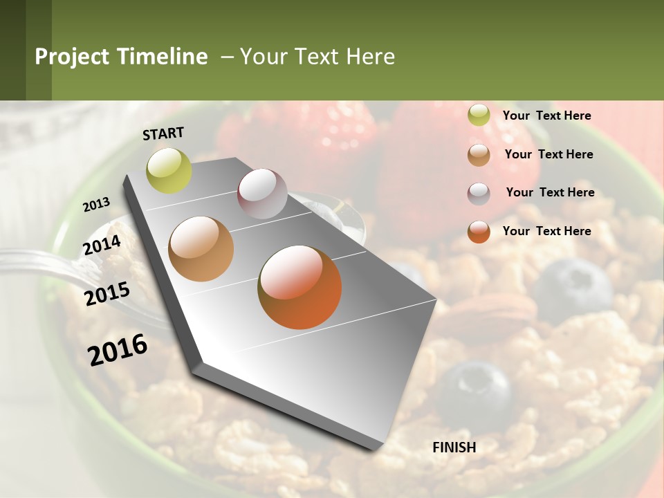 A Bowl Of Oatmeal With Blueberries, Almonds And Strawberries PowerPoint Template