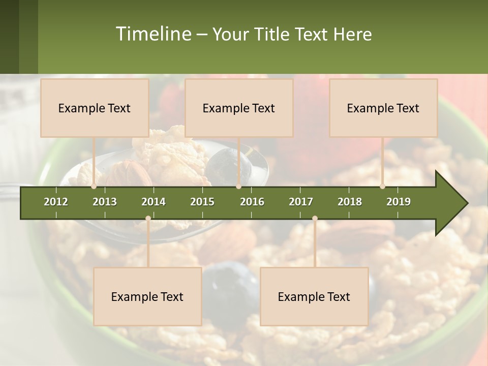 A Bowl Of Oatmeal With Blueberries, Almonds And Strawberries PowerPoint Template