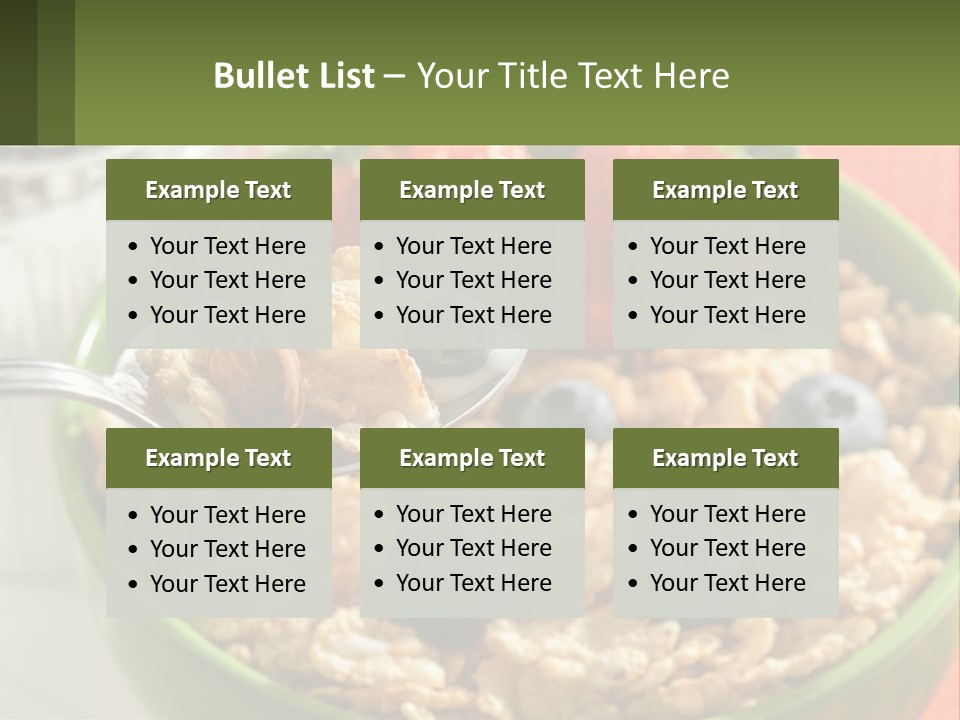 A Bowl Of Oatmeal With Blueberries, Almonds And Strawberries PowerPoint Template