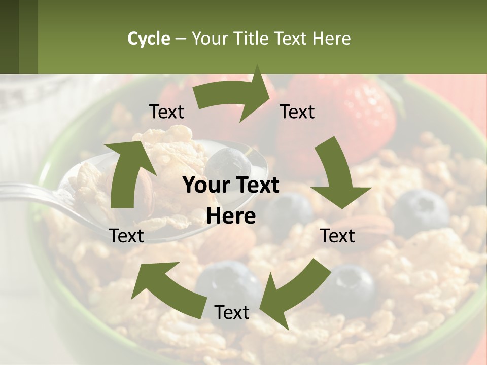 A Bowl Of Oatmeal With Blueberries, Almonds And Strawberries PowerPoint Template