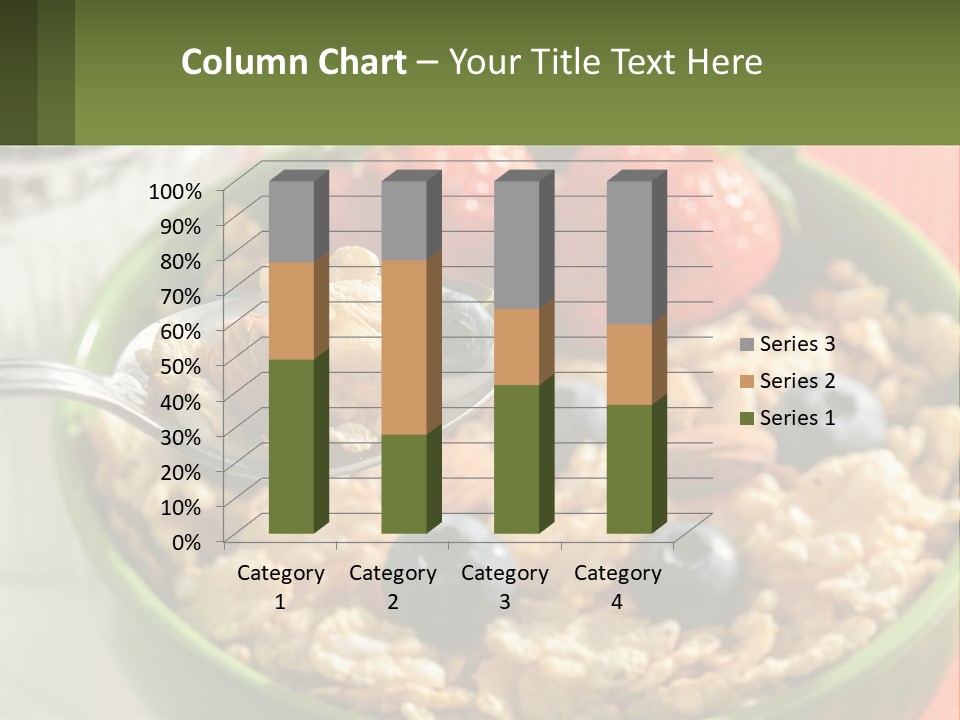 A Bowl Of Oatmeal With Blueberries, Almonds And Strawberries PowerPoint Template