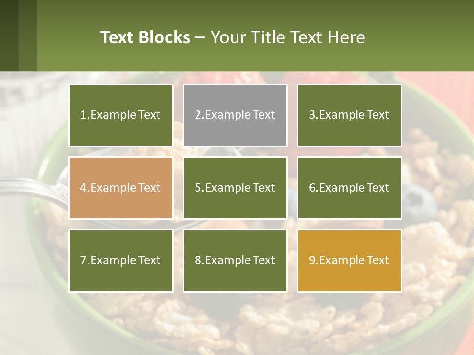 A Bowl Of Oatmeal With Blueberries, Almonds And Strawberries PowerPoint Template