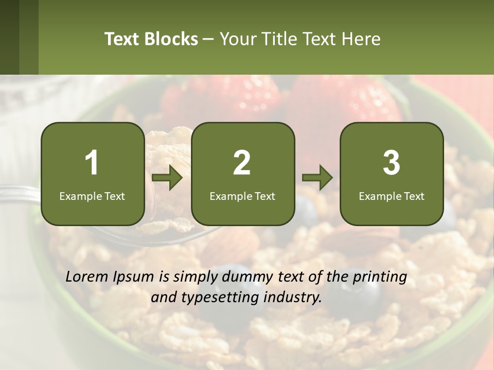 A Bowl Of Oatmeal With Blueberries, Almonds And Strawberries PowerPoint Template