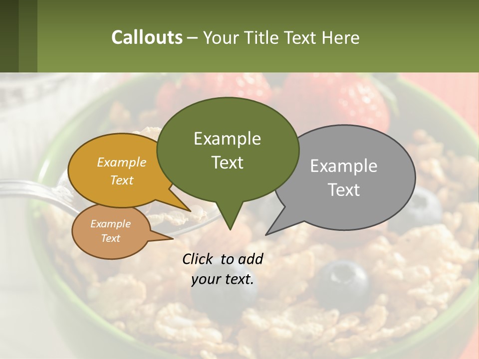 A Bowl Of Oatmeal With Blueberries, Almonds And Strawberries PowerPoint Template
