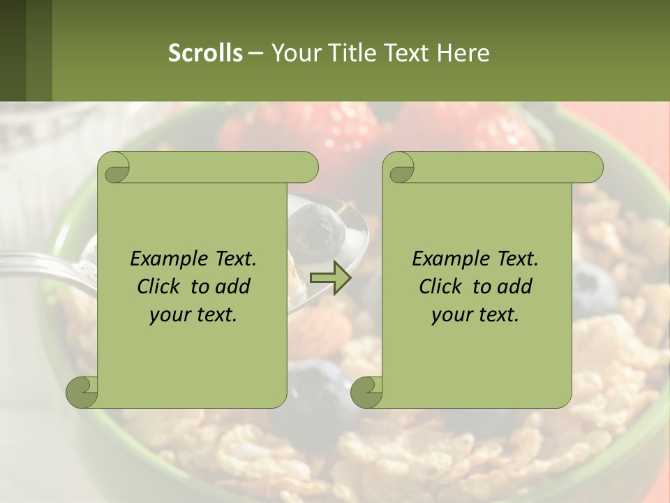 A Bowl Of Oatmeal With Blueberries, Almonds And Strawberries PowerPoint Template