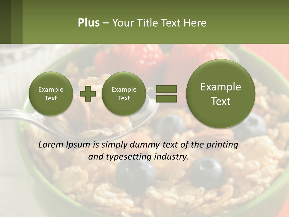 A Bowl Of Oatmeal With Blueberries, Almonds And Strawberries PowerPoint Template