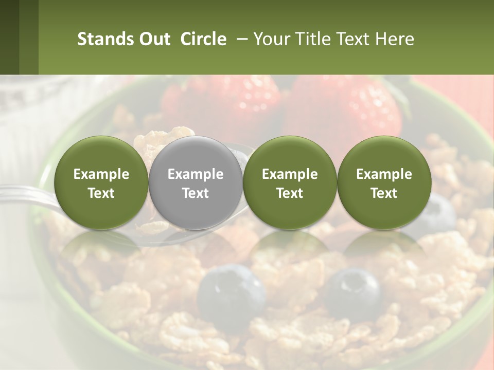 A Bowl Of Oatmeal With Blueberries, Almonds And Strawberries PowerPoint Template