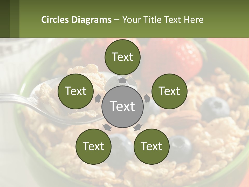 A Bowl Of Oatmeal With Blueberries, Almonds And Strawberries PowerPoint Template