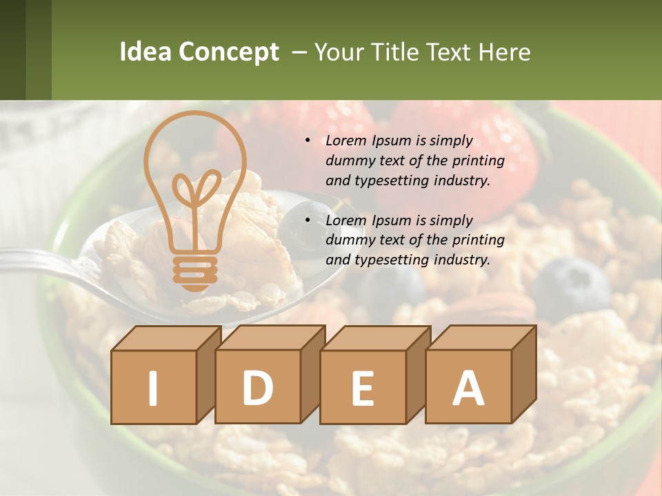 A Bowl Of Oatmeal With Blueberries, Almonds And Strawberries PowerPoint Template