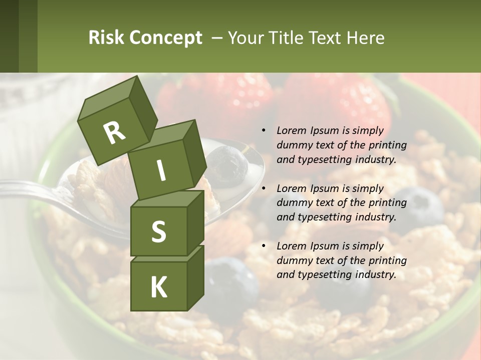 A Bowl Of Oatmeal With Blueberries, Almonds And Strawberries PowerPoint Template