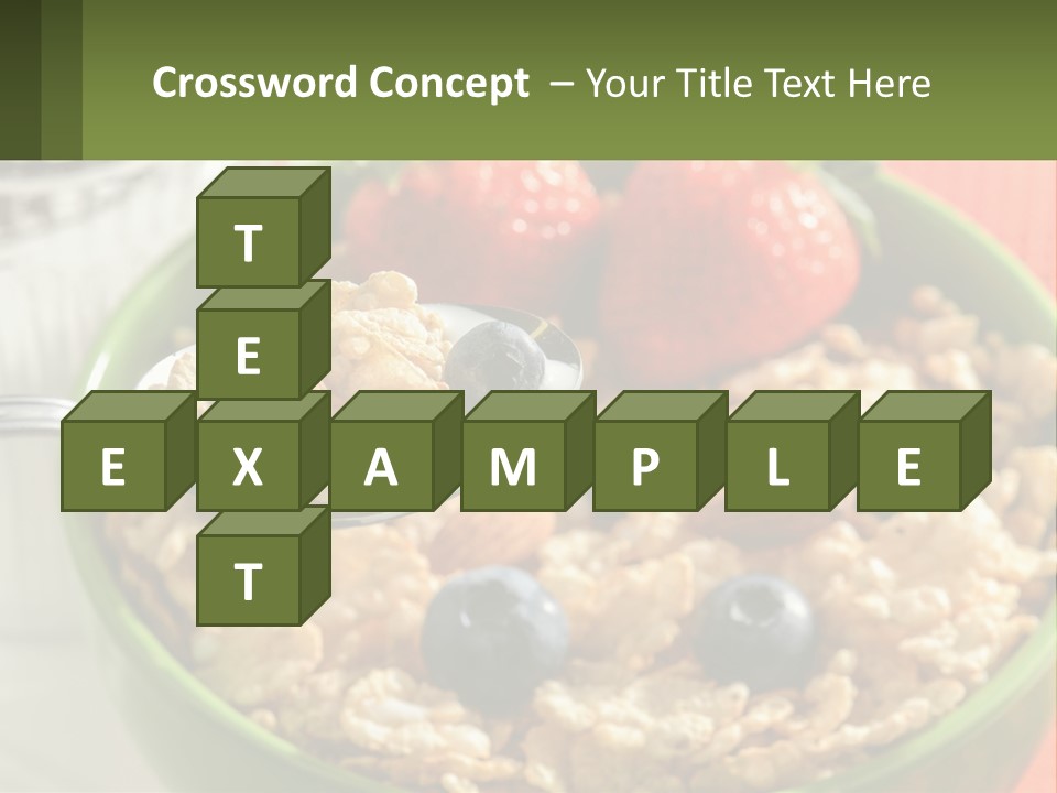 A Bowl Of Oatmeal With Blueberries, Almonds And Strawberries PowerPoint Template
