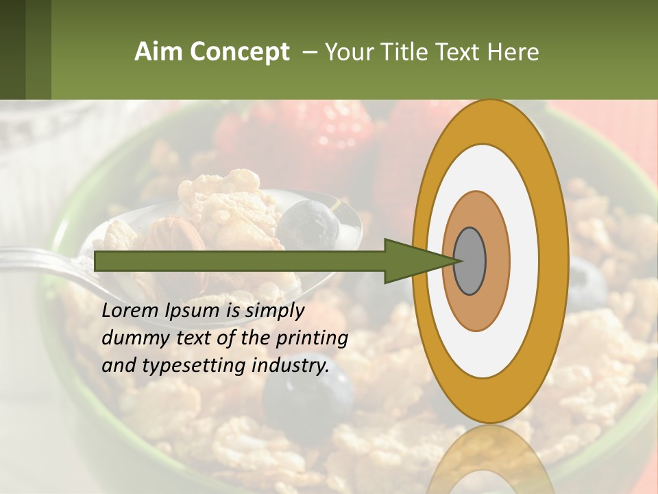 A Bowl Of Oatmeal With Blueberries, Almonds And Strawberries PowerPoint Template