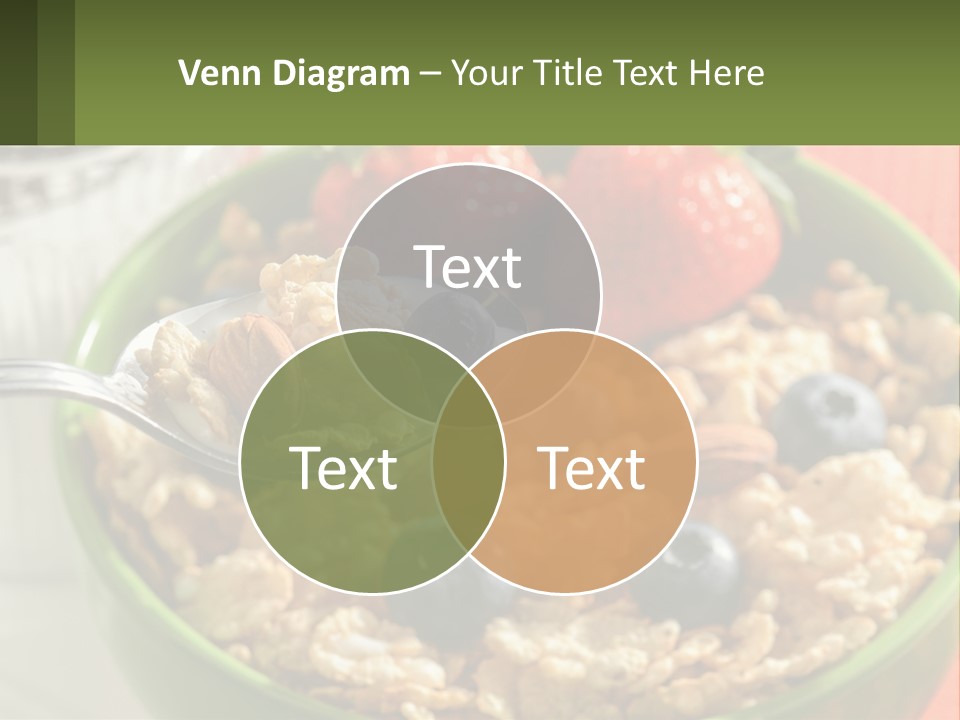 A Bowl Of Oatmeal With Blueberries, Almonds And Strawberries PowerPoint Template