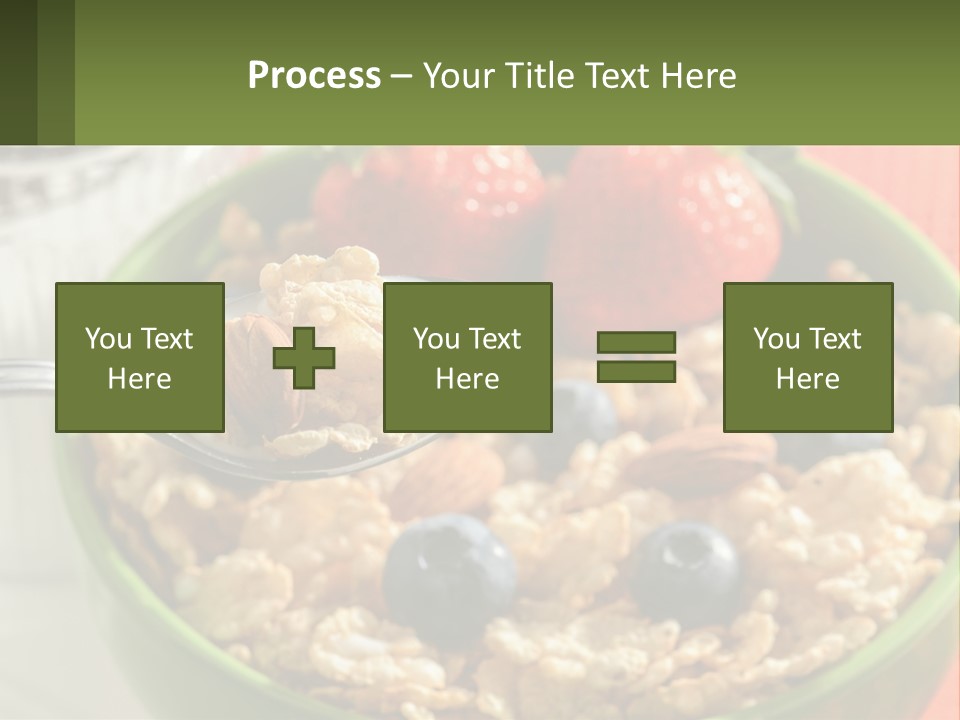 A Bowl Of Oatmeal With Blueberries, Almonds And Strawberries PowerPoint Template