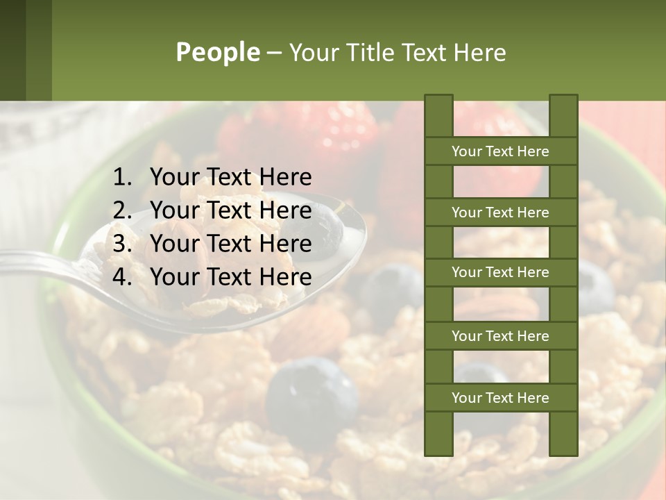 A Bowl Of Oatmeal With Blueberries, Almonds And Strawberries PowerPoint Template