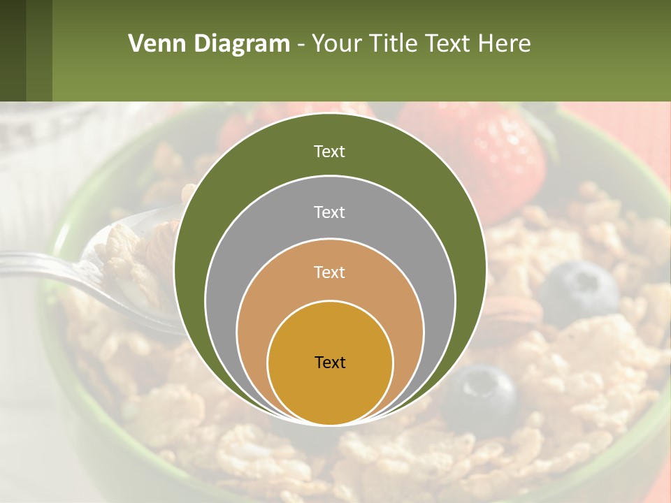 A Bowl Of Oatmeal With Blueberries, Almonds And Strawberries PowerPoint Template