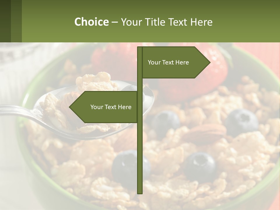 A Bowl Of Oatmeal With Blueberries, Almonds And Strawberries PowerPoint Template