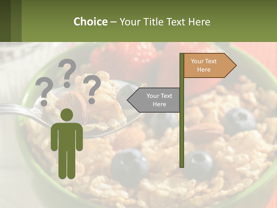 A Bowl Of Oatmeal With Blueberries, Almonds And Strawberries PowerPoint Template