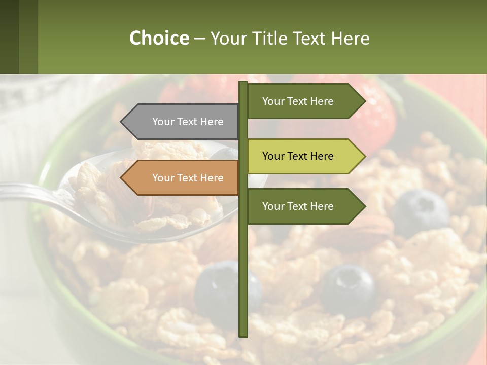 A Bowl Of Oatmeal With Blueberries, Almonds And Strawberries PowerPoint Template