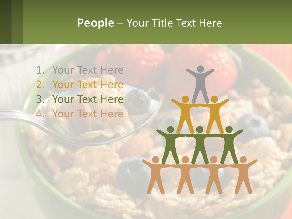 A Bowl Of Oatmeal With Blueberries, Almonds And Strawberries PowerPoint Template