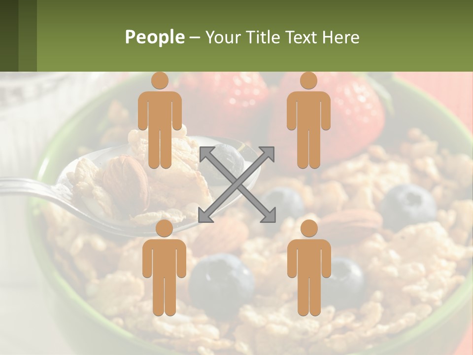 A Bowl Of Oatmeal With Blueberries, Almonds And Strawberries PowerPoint Template