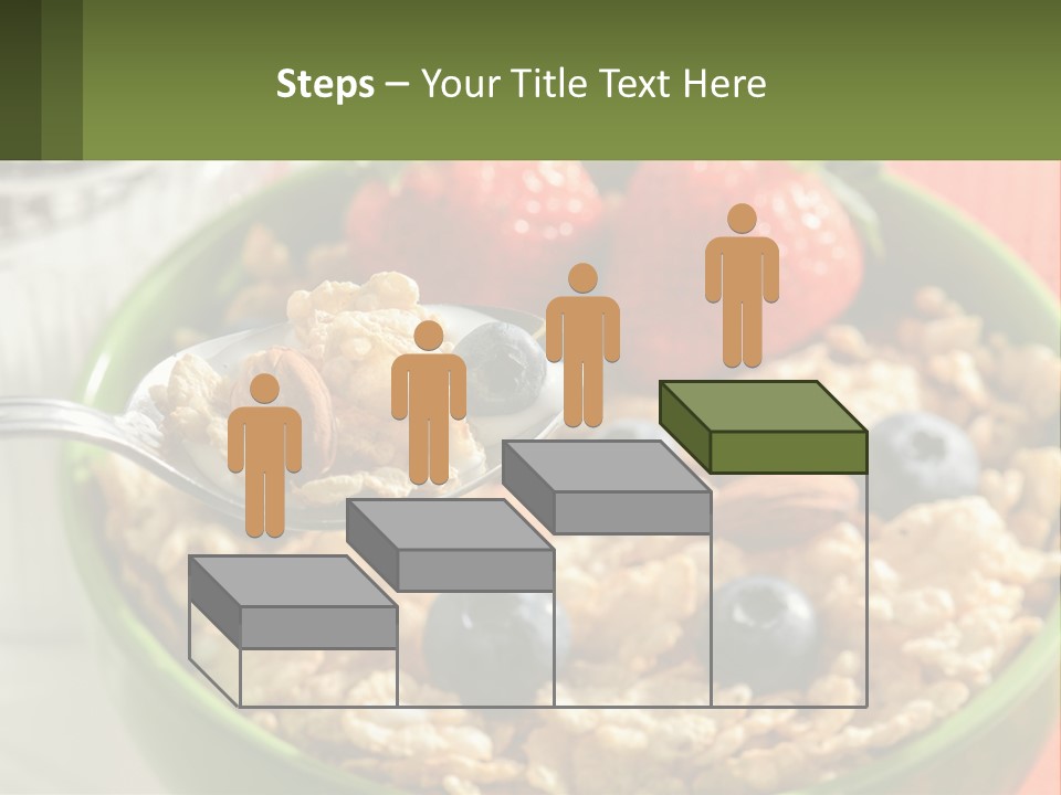 A Bowl Of Oatmeal With Blueberries, Almonds And Strawberries PowerPoint Template