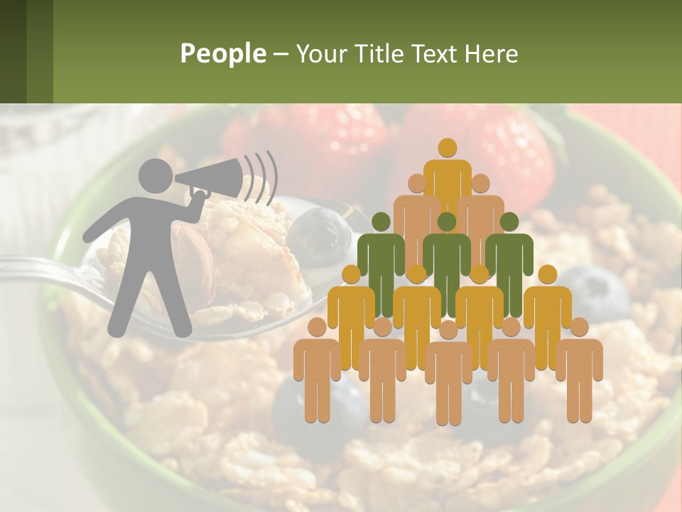A Bowl Of Oatmeal With Blueberries, Almonds And Strawberries PowerPoint Template