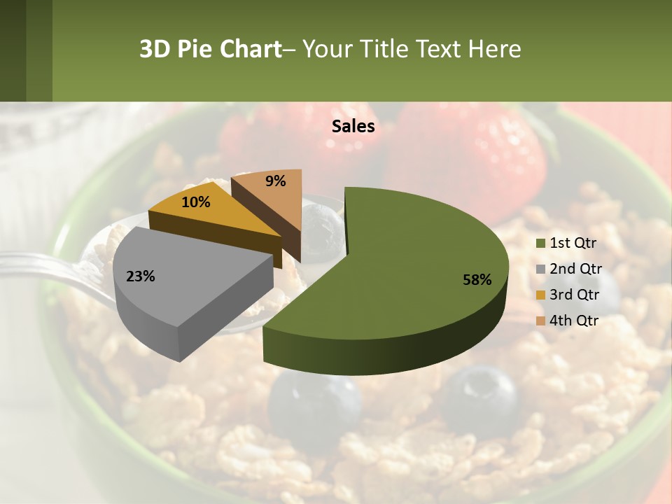 A Bowl Of Oatmeal With Blueberries, Almonds And Strawberries PowerPoint Template
