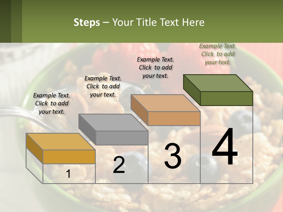 A Bowl Of Oatmeal With Blueberries, Almonds And Strawberries PowerPoint Template